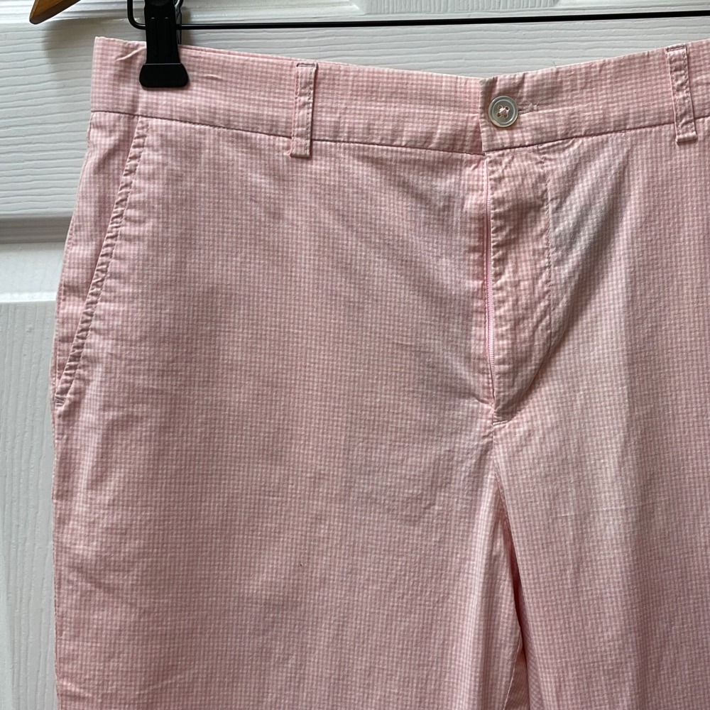 Ralph Lauren Sport Sz 10 Pink Gingham Check Cropped Pants Stretch Golf Preppy
